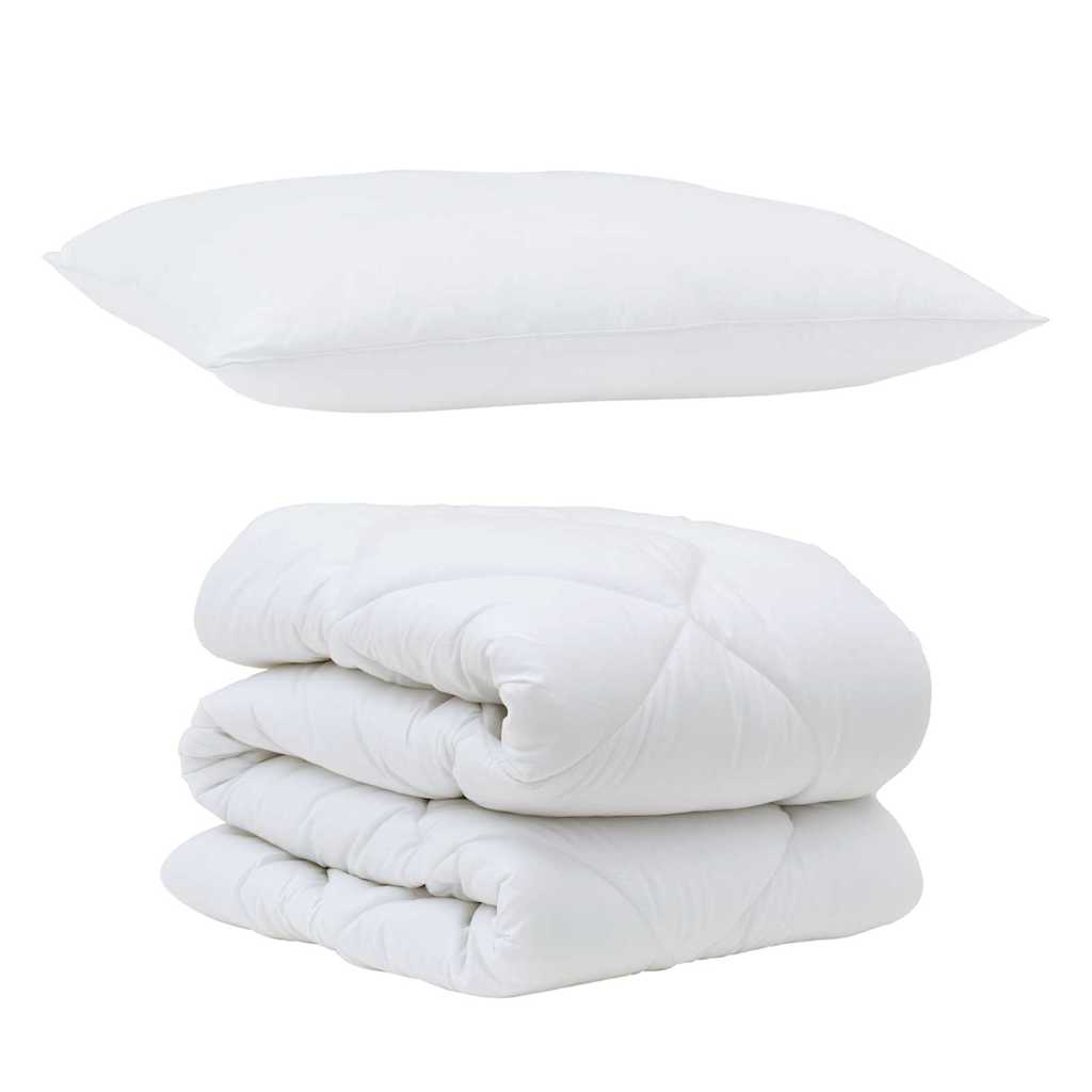 Decke mit Kissen mit Kissen 2 pcs Weiß Mikrofaser